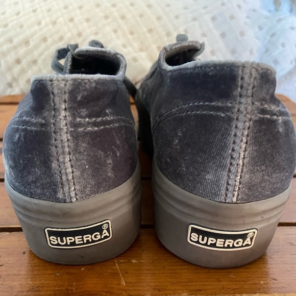 Superga 2790 Platform Sneaker in Grey Velvet – Size 6.5 - Picture 5 of 6